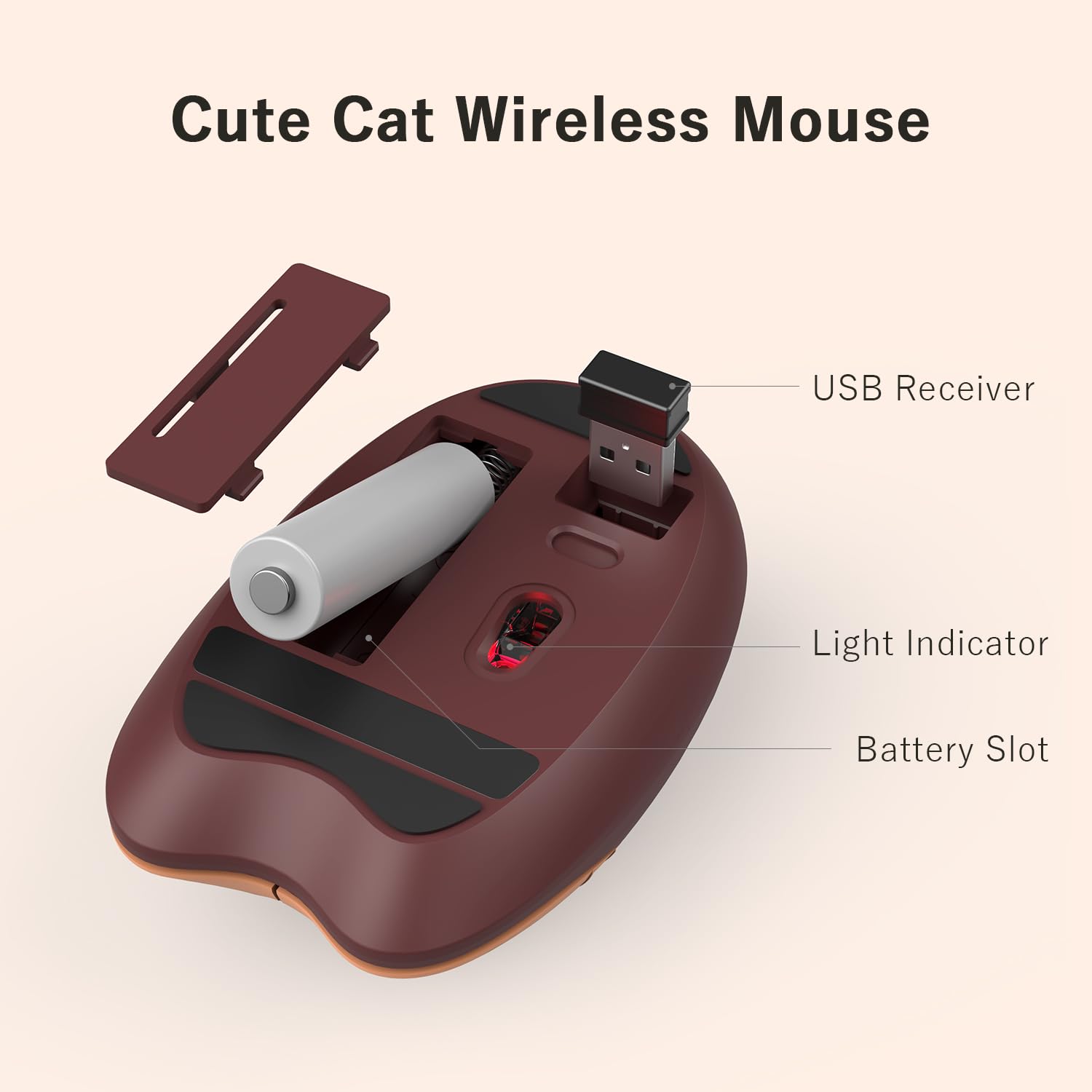 Amazon.com: Cute Cat Wireless Mouse, 2.4GHz Wireless Silent Mouse